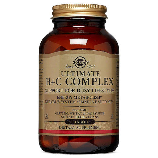 Solgar Solgar Ultimate B C Complex Stress Formula 90 Tablets Vitamins & Supplements Dim Gray