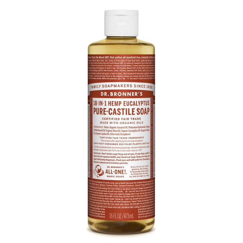 Dr. Bronner's Dr. Bronner's Pure Castile Liquid Soap Hemp Eucalyptus -- 16 Fl Oz Health & Beauty White Smoke