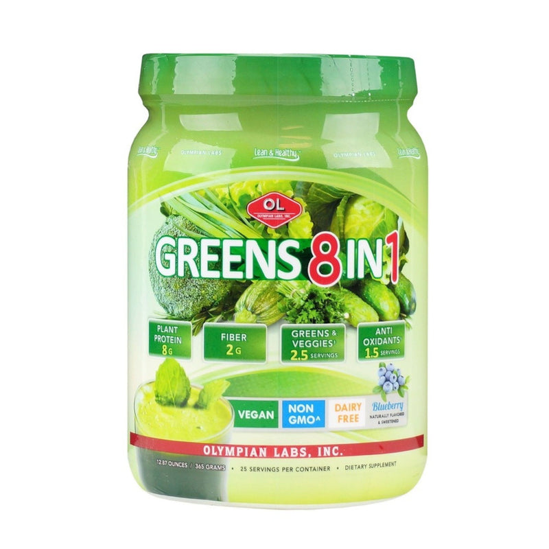 Olympian Labs Olympian Labs Greens Protein Powder 8 In 1 Blueberry, 14.2 Oz Fitness & Nutrition Pale Goldenrod