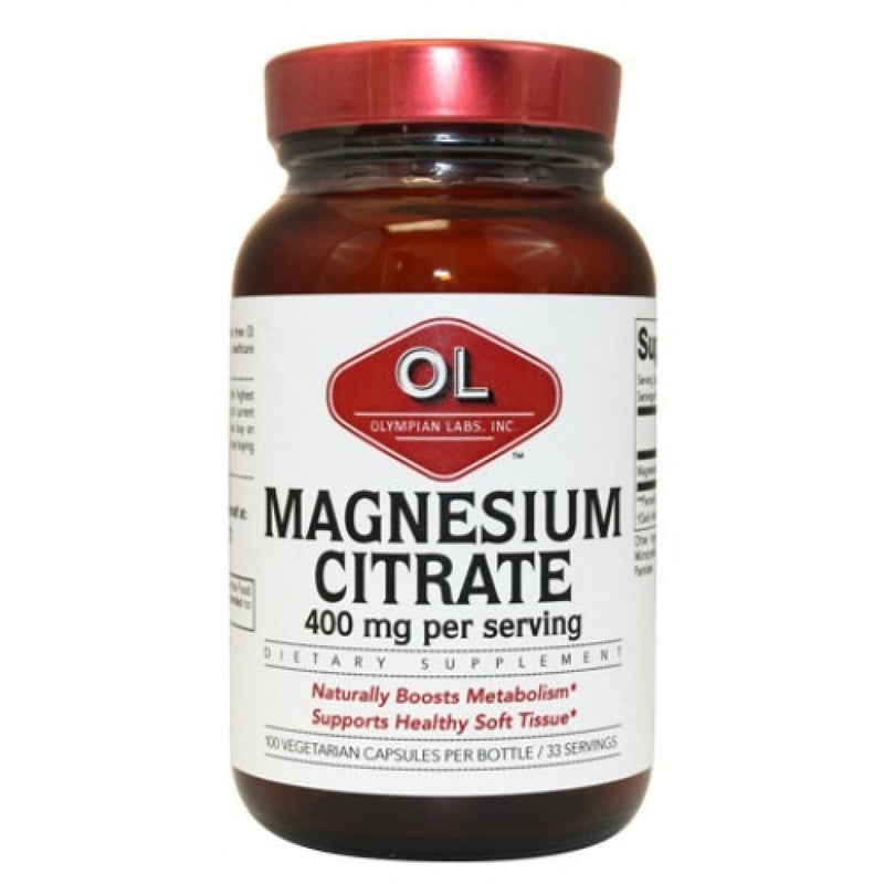 Olympian Labs Olympian Labs Magnesium Citrate, 400 Mg, 100 Vegetarian Capsules Vitamins & Supplements Lavender