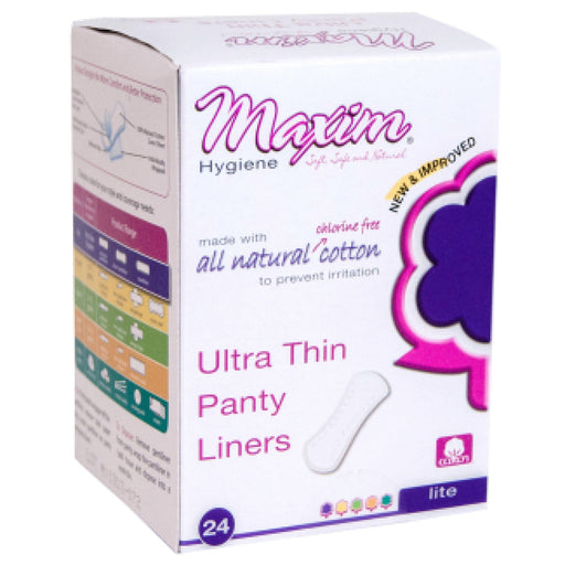 Maxim Maxim Hygiene Products Natural Cotton Ultra Thin Pantiliners – 24 Count Personal Care White Smoke