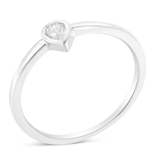 Bids.com .925 Sterling Silver 1/20 Carat Diamond Teardrop Pear-Shaped Miracle Set Petite Fashion Promise Ring (J-K Color, I1-I2 Clarity) - Size 6 Rings White Smoke 7 / White.Sterling Silver,6 / White.Sterling Silver,8 / White.Sterling Silver