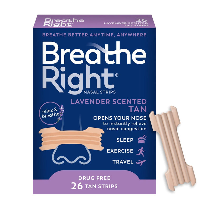 Breathe Right Breathe Right Calming Lavender Scented Nasal Strips Medicine & Drugs White Smoke