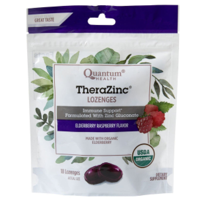 Quantum Health Quantum Health Thera Zinc Organic Therazinc Lozenges Elderberry Raspberry Vitamins & Supplements Light Gray