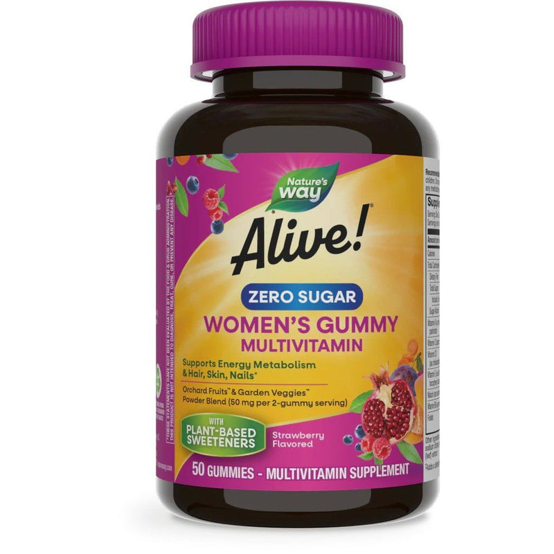 Nature's Way Nature's Way® Alive!® Zero Sugar Women's Gummy Multivitamin – Premium Support Vitamins & Supplements White Smoke