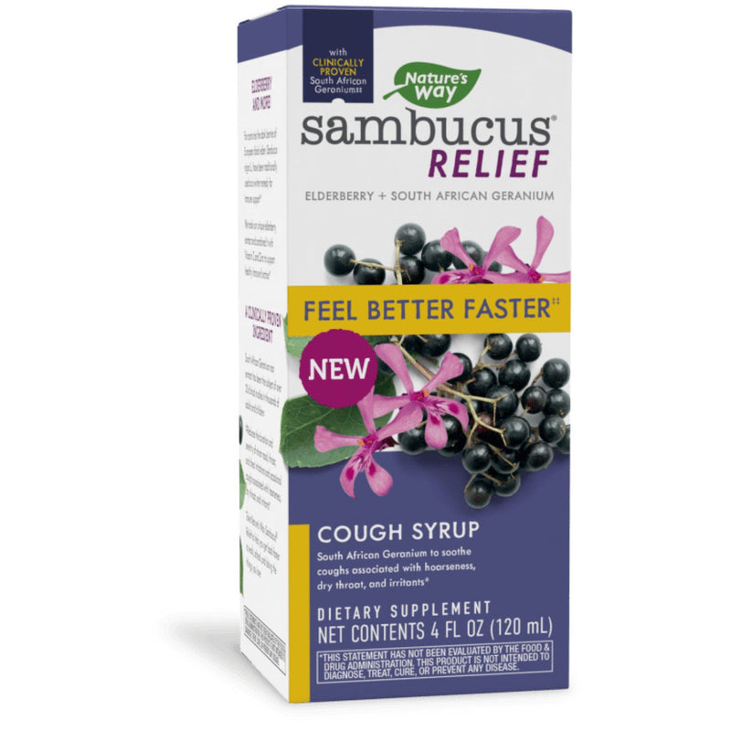 Nature's Way Nature's Way Sambucus Relief Adult Cough Syrup, 1 Each, 4 Oz Syrup White Smoke
