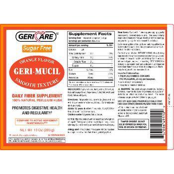 Geri-Care Geri-Care Geri-Mucil Sugar Free Orange Flavor Sugar & Sweeteners White Smoke