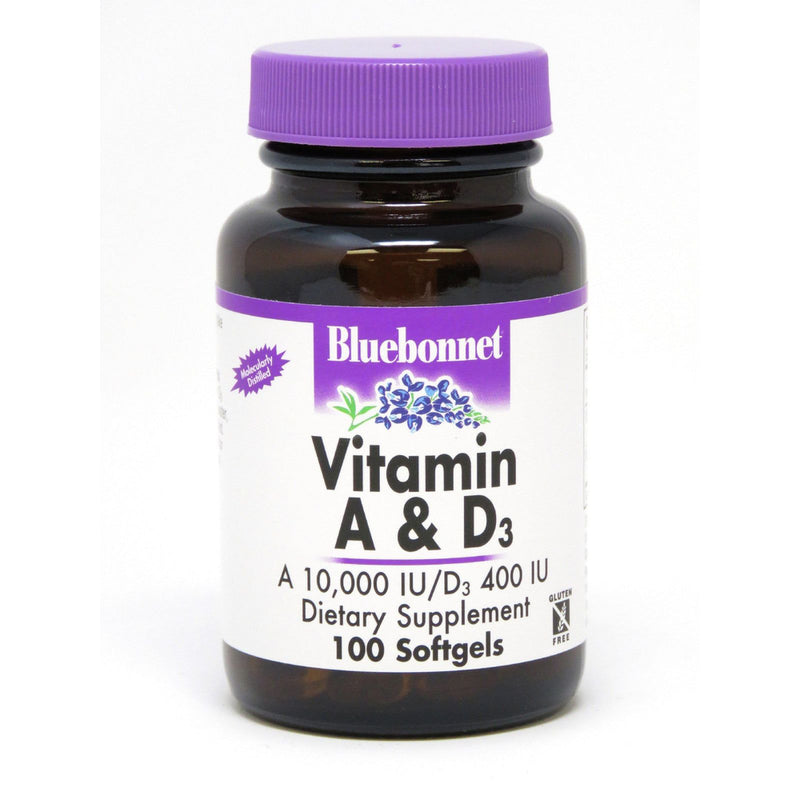Bluebonnet Bluebonnet Vitamin A&D 3000 Mcg/10 Mcg 100 Softgel Vitamins & Supplements White Smoke