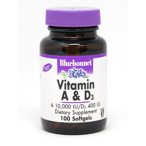 Bluebonnet Bluebonnet Vitamin A&D 3000 Mcg/10 Mcg 100 Softgel Vitamins & Supplements White Smoke