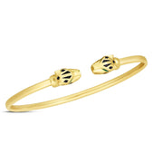 Bids.com 14k Yellow Gold Panther Bangle (3.00 mm) Bracelets White Smoke Yellow Gold