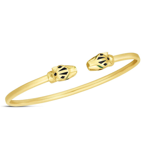 Bids.com 14k Yellow Gold Panther Bangle (3.00 mm) Bracelets White Smoke Yellow Gold