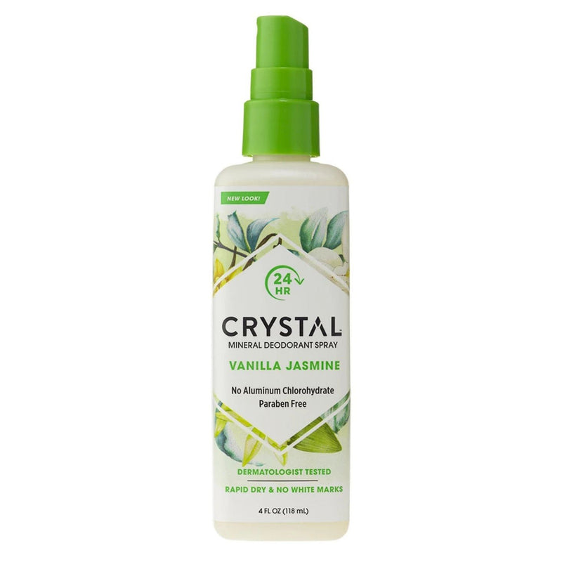 Crystal Body Deodorant Crystal Body Deodorant Mineral Spray, Vanilla Jasmine 4 Oz Deodorant White Smoke
