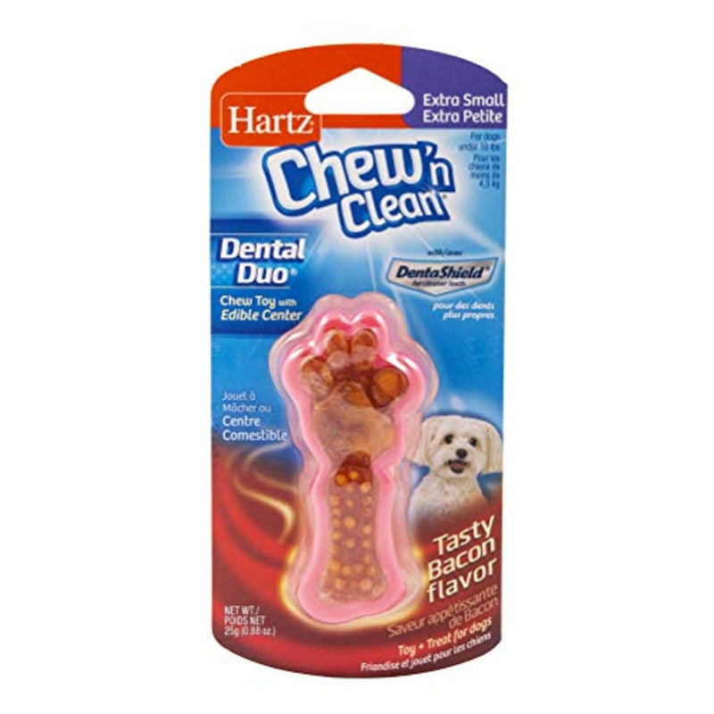 Hartz Hartz Chew'n Clean Extra Small Tasty Bacon Flavor Chewy Toy 25 G Toys White Smoke