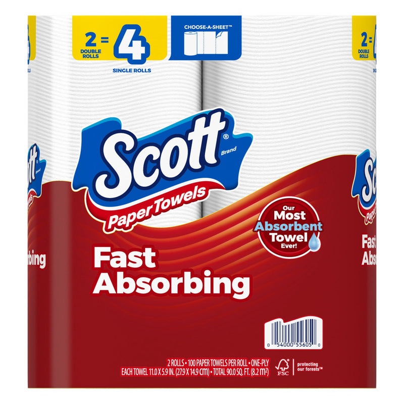Scott Scott Paper Towels, Double Rolls, One Ply Paper Towels Brown