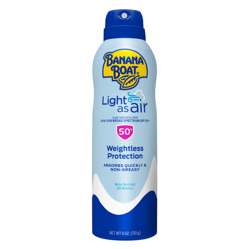 Banana Boat Banana Boat Light As Air Clear Sunscreen Spray, Weightless Protection, UVA/UVB Broad Spectrum SPF 50 Sunscreen White Smoke