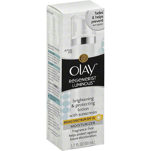 Olay Olay Regenerist Luminous Moisturizer, Fragrance Free, Broad Spectrum Spf 15 Lotion & Moisturizer Light Gray