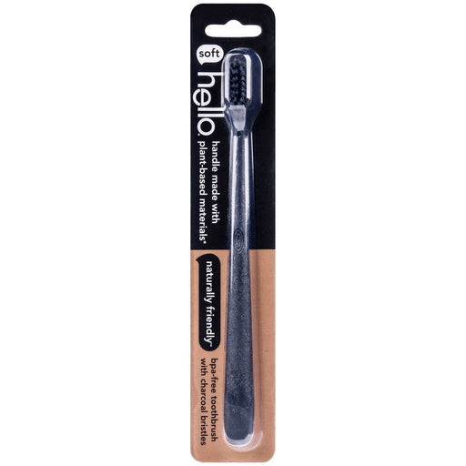 Hello Hello Toothbrush Charcoal Bristle Extra Soft Toothbrushes Black