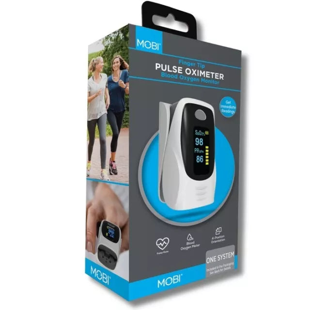 Mobi Mobi Fingertip Pulse Oximeter - Heart Rate & Oxygen Level Monitor For Sports And Pulse Oximeters White Smoke