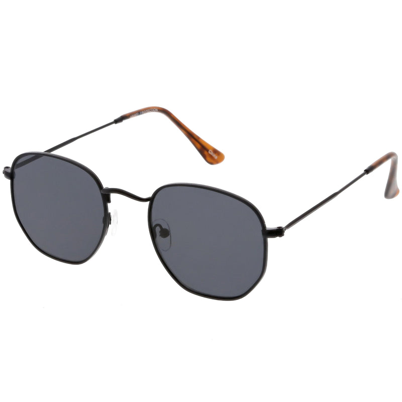 zeroUV Retro Dapper Indie Modern Flat Geometric Lens Sunglasses C518 Sunglasses White Smoke Black Smoke,Gold Brown,Silver Smoke,Gold Green