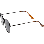zeroUV Retro Dapper Indie Modern Flat Geometric Lens Sunglasses C518 Sunglasses White Smoke Black Smoke,Gold Brown,Silver Smoke,Gold Green