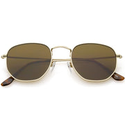 zeroUV Retro Dapper Indie Modern Flat Geometric Lens Sunglasses C518 Sunglasses White Smoke Gold Brown