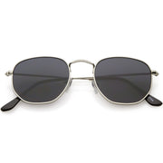 zeroUV Retro Dapper Indie Modern Flat Geometric Lens Sunglasses C518 Sunglasses White Smoke Silver Smoke