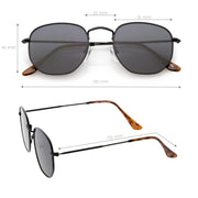 zeroUV Retro Dapper Indie Modern Flat Geometric Lens Sunglasses C518 Sunglasses White Smoke Black Smoke,Gold Brown,Silver Smoke,Gold Green