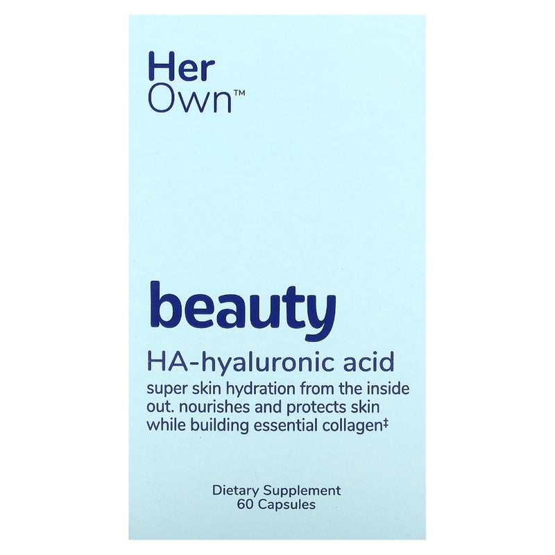 Her Own Her Own Beauty Hyaluronic Acid Capsules, Skin Hydration Vitamins & Supplements Light Cyan