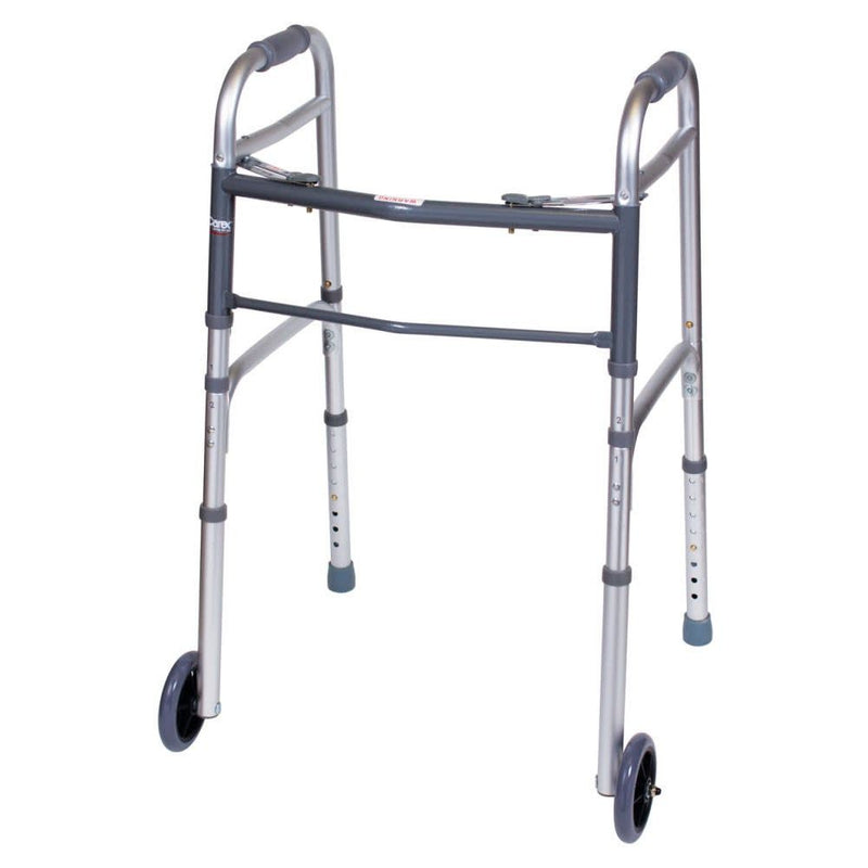Carex Carex Folding Walker With Wheels Walkers White Smoke