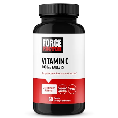 Force Factor Force Factor® Vitamin C – High-Potency Immune Support (1,000 mg, 60 Tablets) Vitamins & Supplements White Smoke