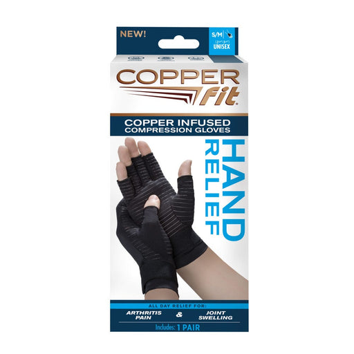 Copper Fit Copper Fit Hand Relief Compression Gloves, S/M Supports & Braces White Smoke