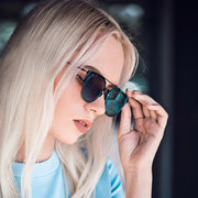 zeroUV Minimal Wire Inner Rim Flat Color Mirror Lens Sunglasses A361 Sunglasses Gray Pink Gold Pink Mirror,Blue Black Blue Mirror,Purple Black Purple Mirror,Red Black Red Mirror
