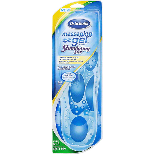 Dr. Scholl's Dr. Scholl's Massaging Gel Insoles Stimulating Step 8-13 Men's Size - 1 PR Health & Beauty Sky Blue
