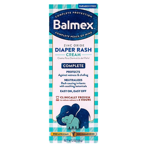 Balmex Balmex® Baby Diaper Rash Cream – 2 oz Tube Lotion & Moisturizer White Smoke