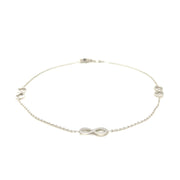 Bids.com Sterling Silver Anklet with Infinity Symbols Accessories White Smoke 10 / Sterling Silver