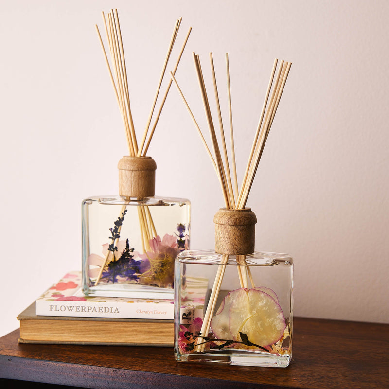 Rosy Rings Signature Botanical Reed Diffuser - Roman Lavender 13oz Botanical Diffuser Light Gray