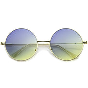 zeroUV Retro Festival Oversize Round Color Lens Sunglasses A134 Sunglasses White Smoke Gold Blue Yellow Fade