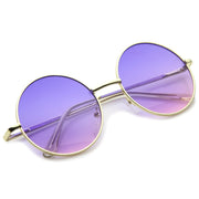zeroUV Retro Festival Oversize Round Color Lens Sunglasses A134 Sunglasses White Smoke Gold Pink Blue Fade,Gold Blue Yellow Fade,Gold Blue Pink Fade,Gold Purple Yellow Fade