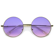 zeroUV Retro Festival Oversize Round Color Lens Sunglasses A134 Sunglasses White Smoke Gold Blue Pink Fade