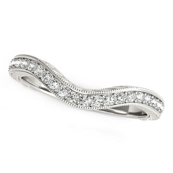 Bids.com 14k White Gold Milgrained Baroque Curved Diamond Wedding Ring (1/6 cttw) Rings White Smoke 3 / White Gold,3.5 / White Gold,4 / White Gold,4.5 / White Gold,5 / White Gold,5.5 / White Gold,6 / White Gold,6.5 / White Gold,7 / White Gold,7.5 / White Gold,8 / White Gold,8.5 / White Gold,9 / White Gold