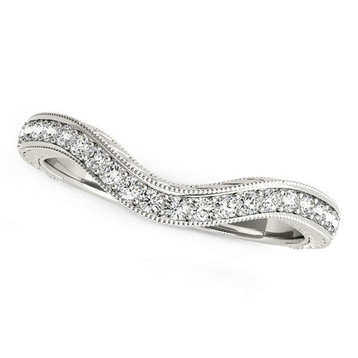 Bids.com 14k White Gold Milgrained Baroque Curved Diamond Wedding Ring (1/6 cttw) Rings White Smoke 3 / White Gold,3.5 / White Gold,4 / White Gold,4.5 / White Gold,5 / White Gold,5.5 / White Gold,6 / White Gold,6.5 / White Gold,7 / White Gold,7.5 / White Gold,8 / White Gold,8.5 / White Gold,9 / White Gold