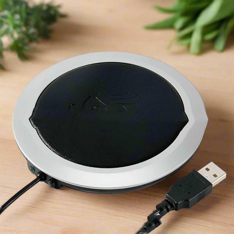 SmartPursue™ ☕ USB Cup Warmer Mat Pad – Portable Coffee & Tea Mug Heating Coaster Beverage Warmers Black Black / USB