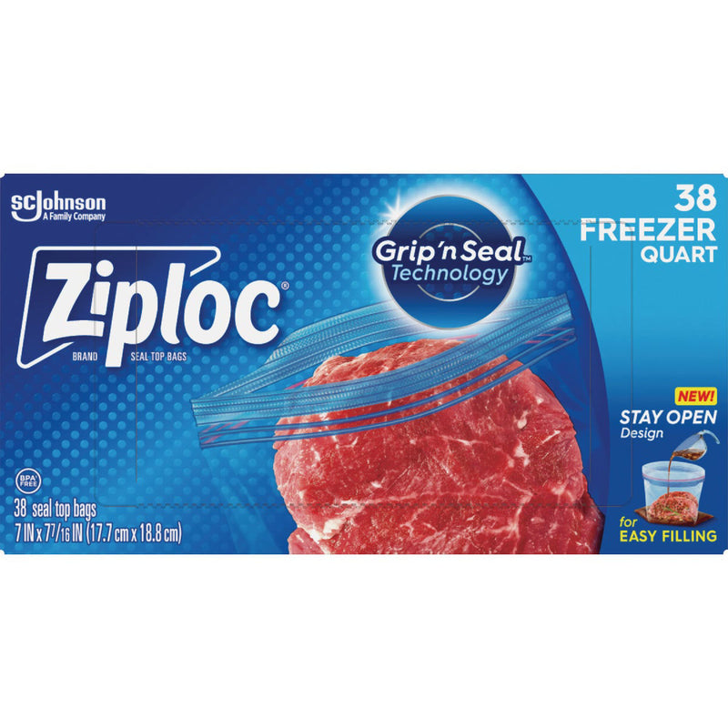 Ziploc Ziploc Seal Top Bags, Freezer, Quart Bread Boxes & Bags Dark Cyan