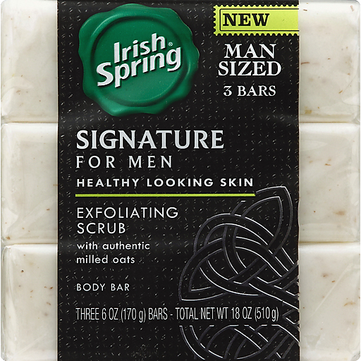 Irish Spring Irish Spring Body Bar, Exfoliating Scrub, Man Sized Body Wash Black