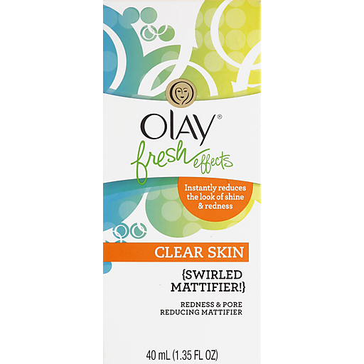 Olay Olay Fresh Effects Clear Skin Swirled Mattifier! Redness & Pore Reducing Mattifier 1.35 Fl. Oz. Box Skin Care White Smoke
