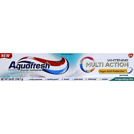 Aquafresh Aquafresh Whitening Multi Action Invigorating Mint Fluoride Toothpaste 5.6 Oz. Box Toothpaste Light Gray