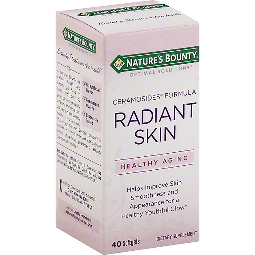 Nature's Bounty Nature's Bounty Optimal Solutions Radiant Skin, Ceramosides Formula, Softgels Vitamins & Supplements Light Gray