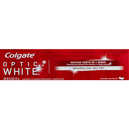 Colgate Colgate Optic White Toothpaste - Sparkling Mint Paste Toothpaste Dark Red