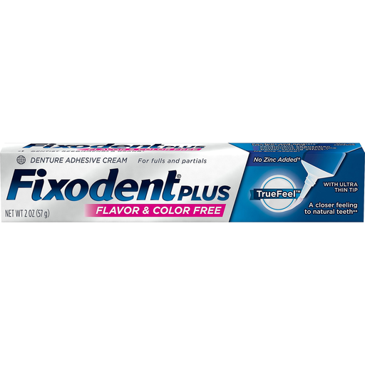 Fixodent Fixodent Plus Adhesive True Feel Denture Cream - 2 Oz Denture Adhesives White Smoke