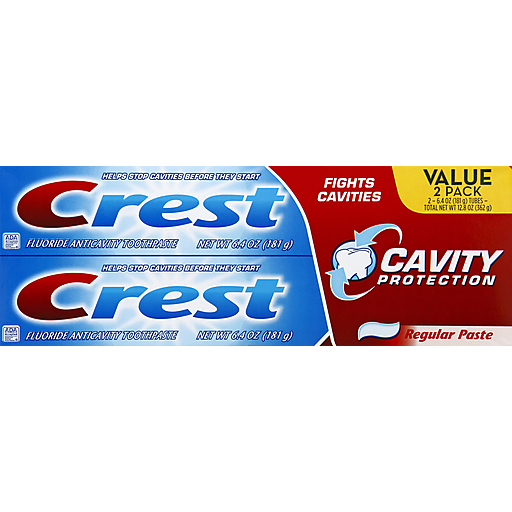 Crest Crest Cavity Protection Toothpaste, Fluoride Anticavity, Regular Paste, Value Toothpaste Dark Red